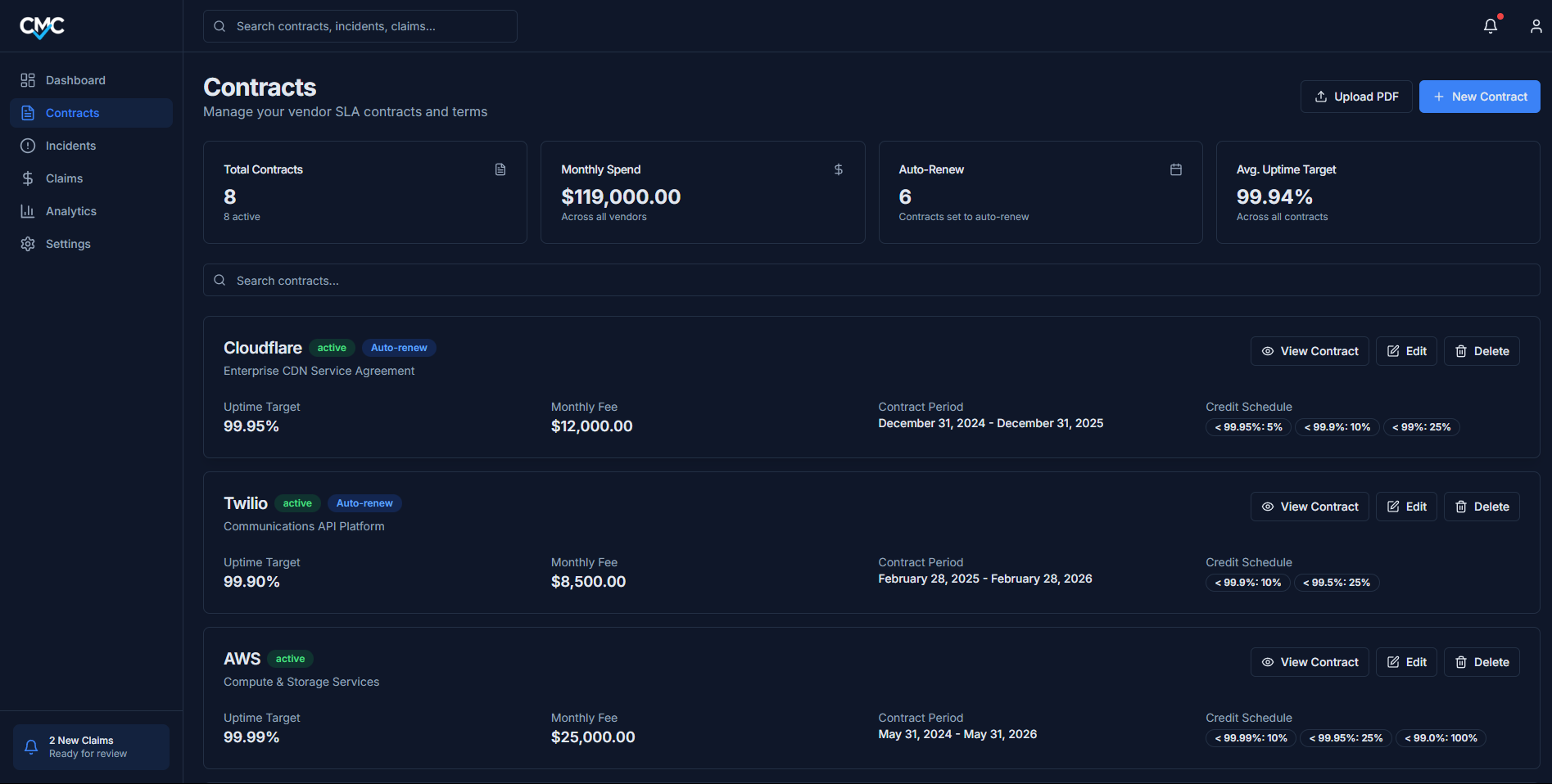 Contract information extraction